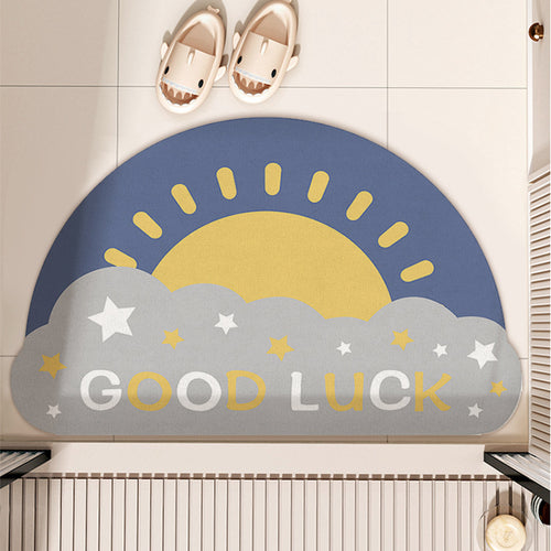 Playful Good Luck-Themed Entryway Mat