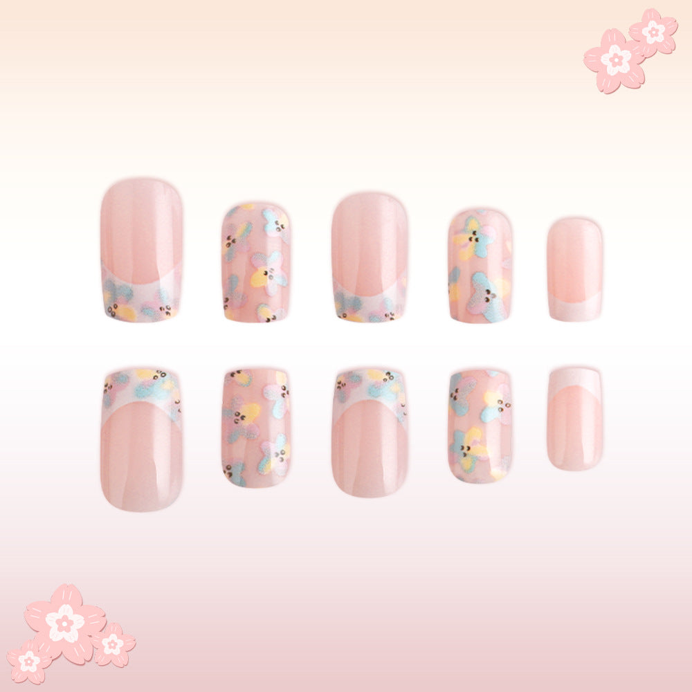 Floral Design Press-On Nails Bowlift