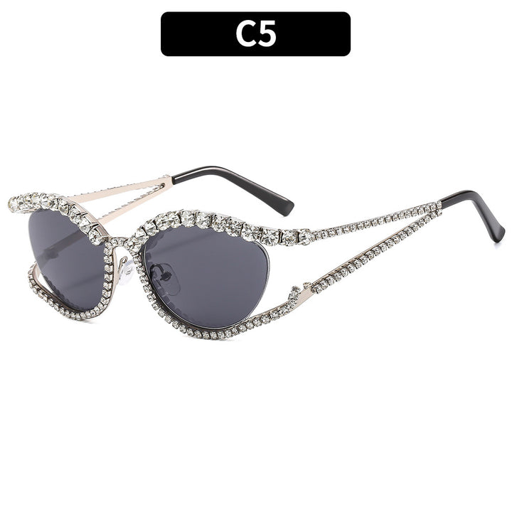 Glamorous Rhinestone Cat-Eye Sunglasses