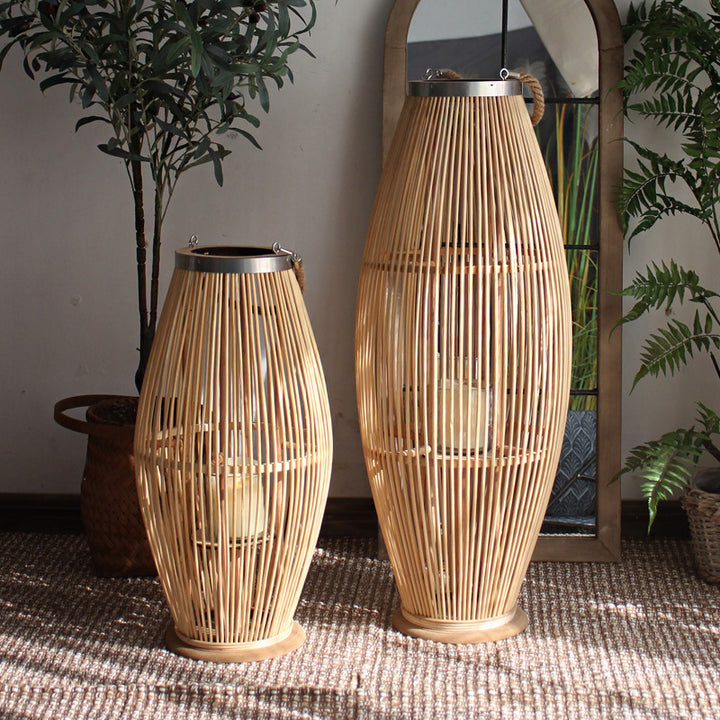 Elegant Rattan Lantern Bowlift