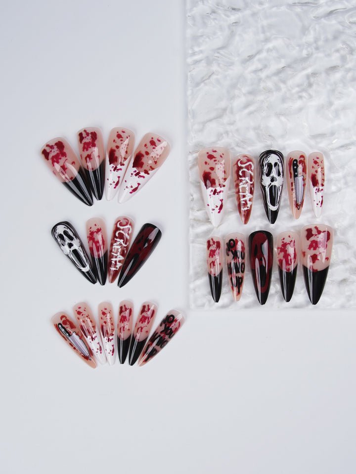 Halloween Fake Nail Set with Creepy Design Bowlift