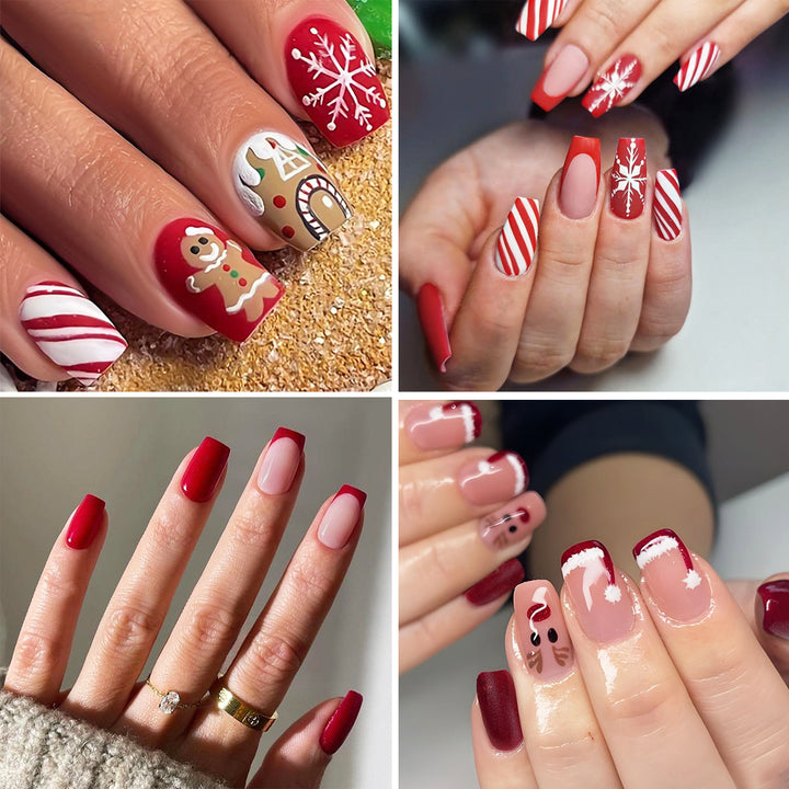 Festive Holiday Themed Press-On Nails Bowlift
