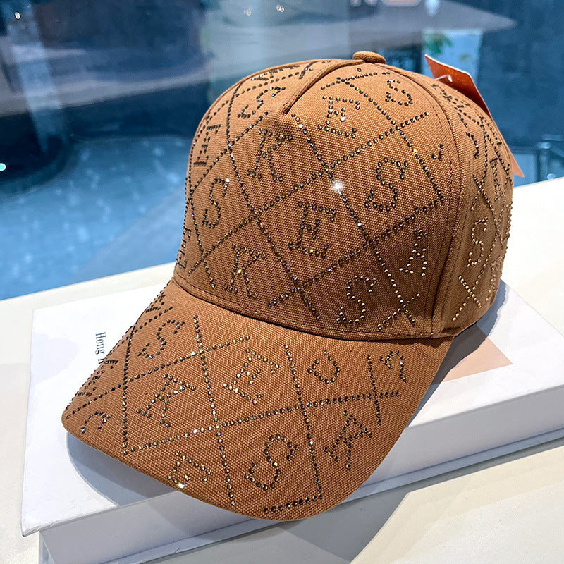 Women's Rhinestone-Embellished Adjustable Baseball Cap Bowlift