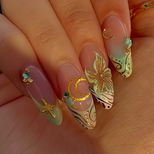 Artistic Stiletto Nail Art Design Bowlift