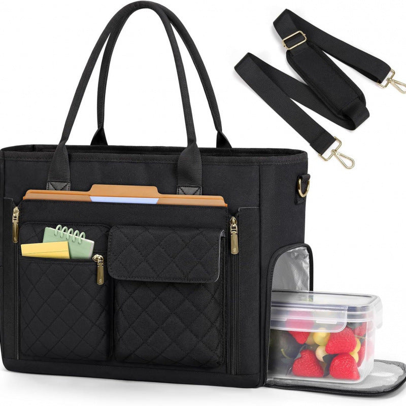 Multifunctional tote bag with structured interior layout and removable compartments Bowlift