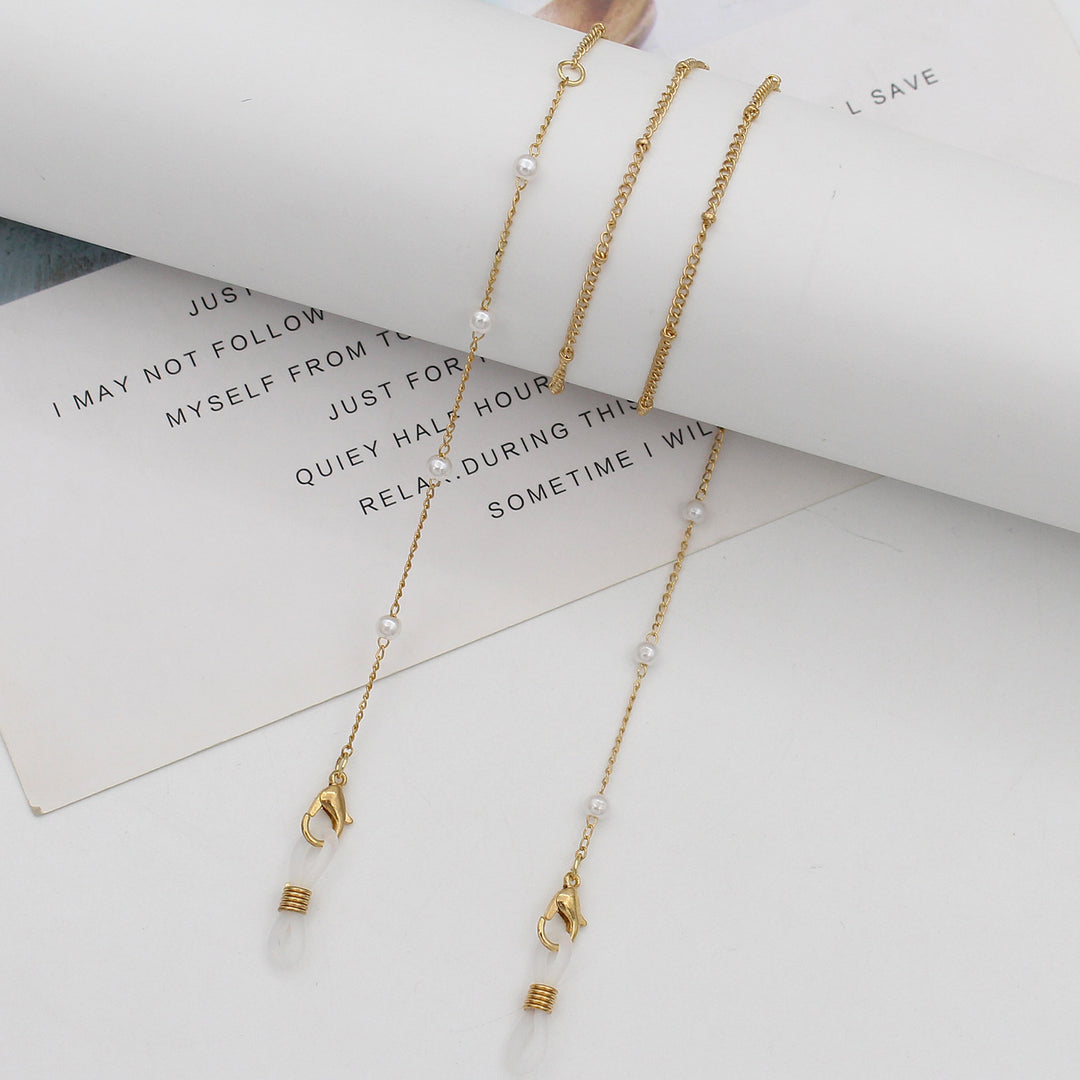 Elegant Pearl Chain Eyewear Holder Bowlift