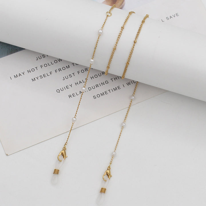 Elegant Pearl Chain Eyewear Holder Bowlift