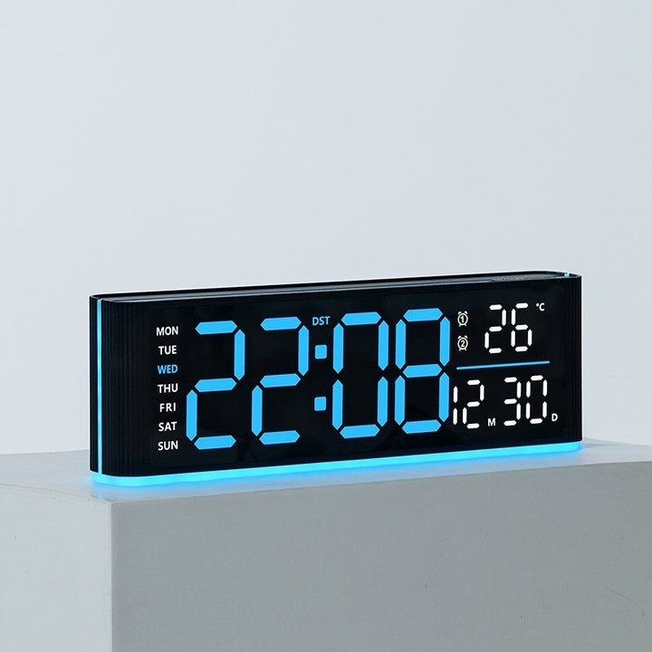 Digital LED alarm clock with temperature and day of week display Bowlift