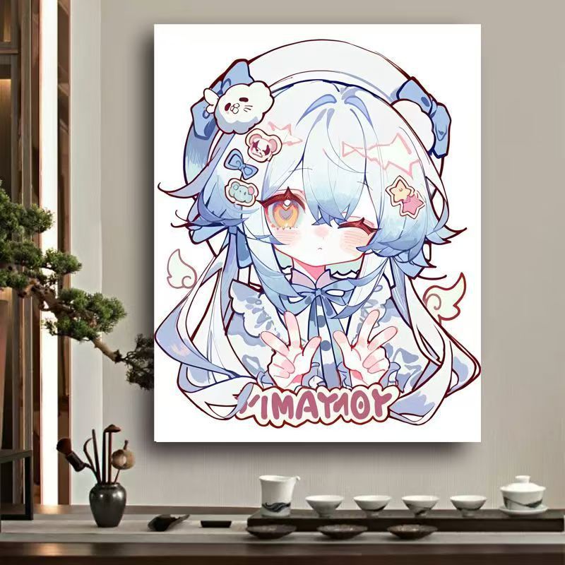 Whimsical Anime Character Canvas Art Bowlift
