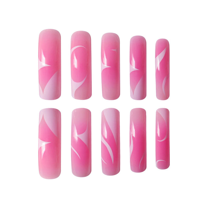 Artistic Marble Design Press-On Nails Bowlift