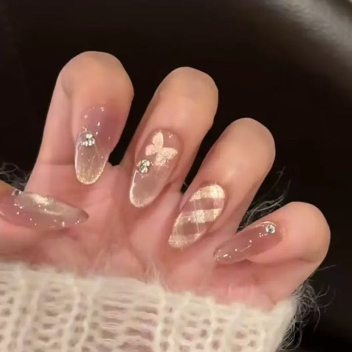 Decorative Glitter Ombre Press-On Nails Bowlift