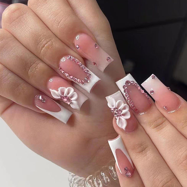 Floral Embellished Press-On Nail Tips Bowlift