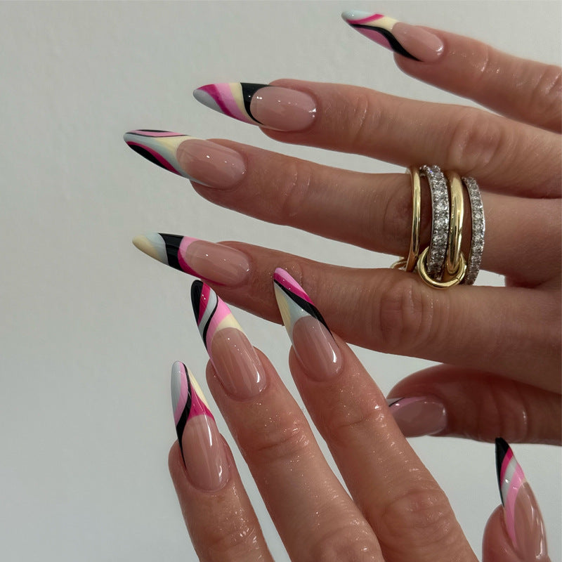 Artistic Long-Lasting Stiletto Press-On Nails Bowlift