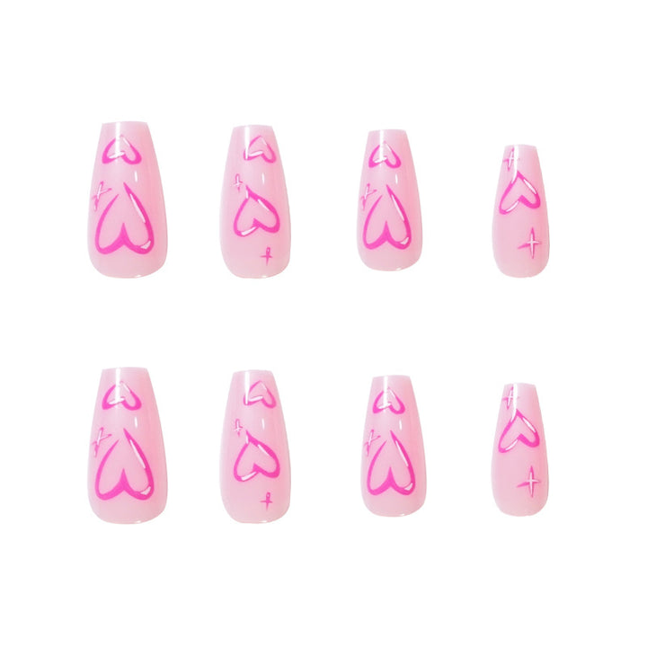 Artistic acrylic nails with heart design Bowlift