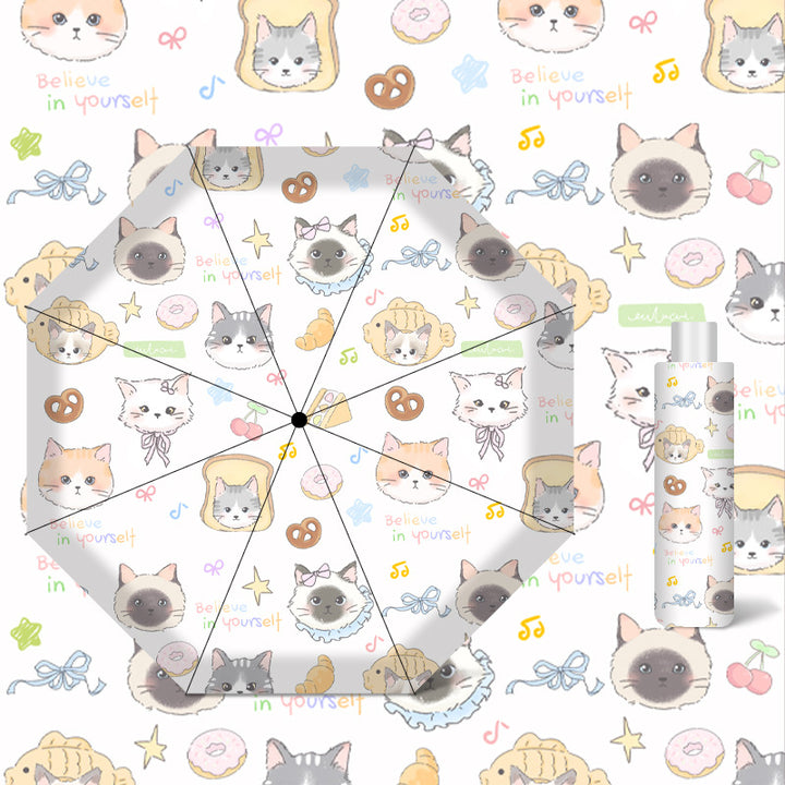 Women's umbrella with cute cat pattern Bowlift