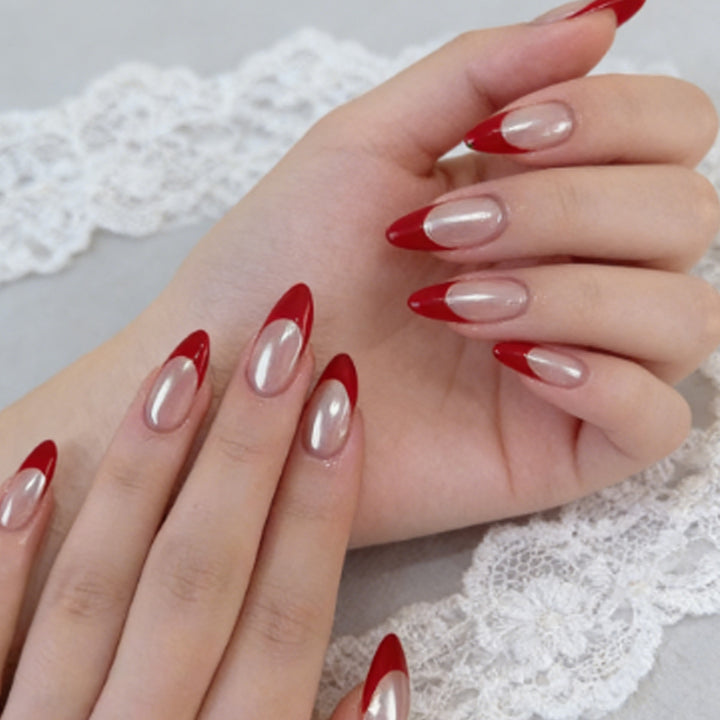 Premium French Tip Press-On Nail Set Bowlift