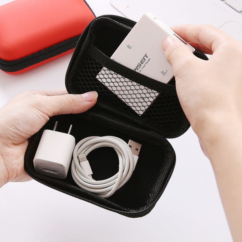 Compact Hard Shell Zippered Electronics Accessory Case Bowlift