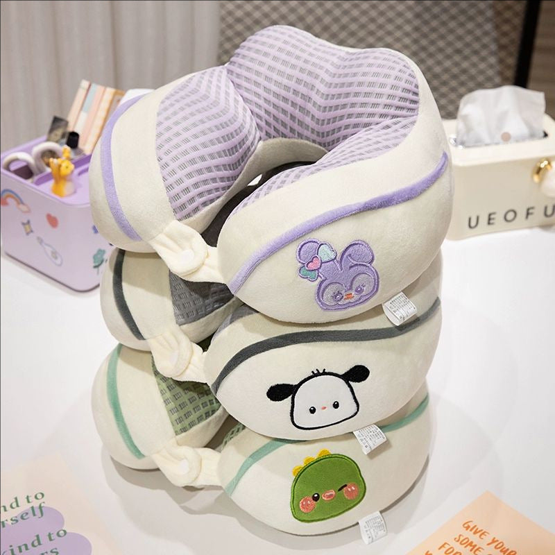 ergonomic plush neck pillow with animal motif Bowlift