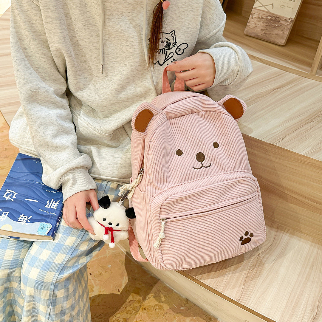 Backpack with Cute Bear Design and Practical Compartments Bowlift