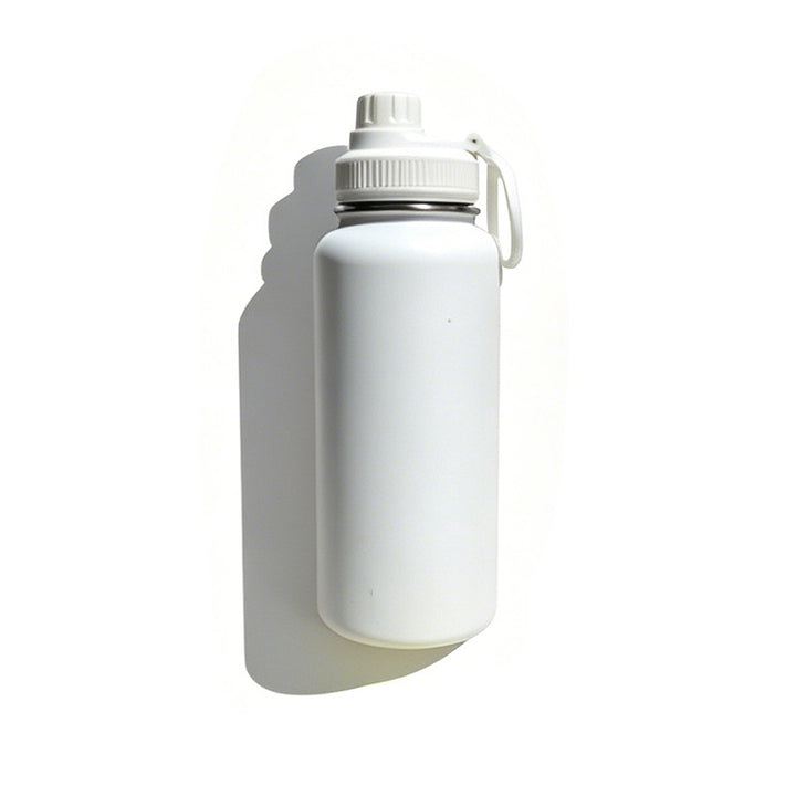 Insulated stainless steel water bottle with wide mouth and silicone carry loop Bowlift