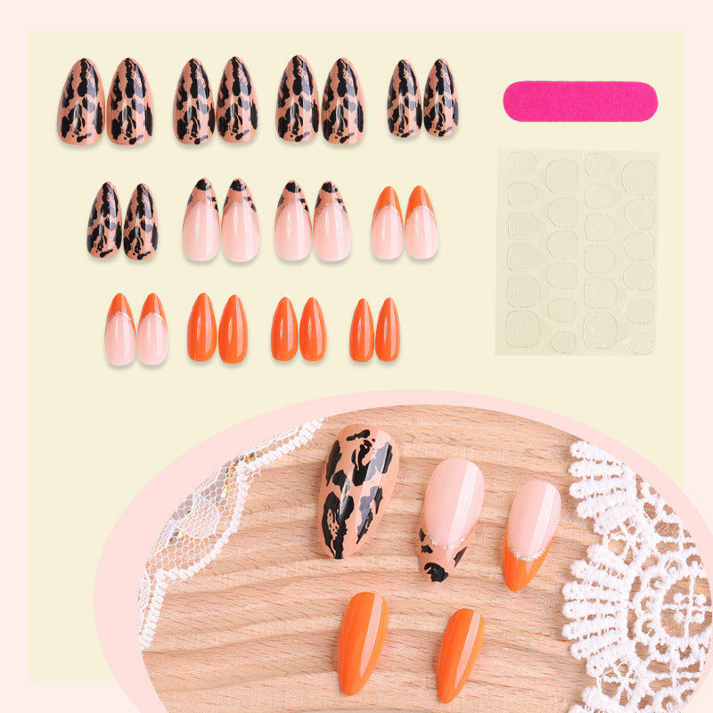 Creative Leopard Print Press-On Nails Bowlift