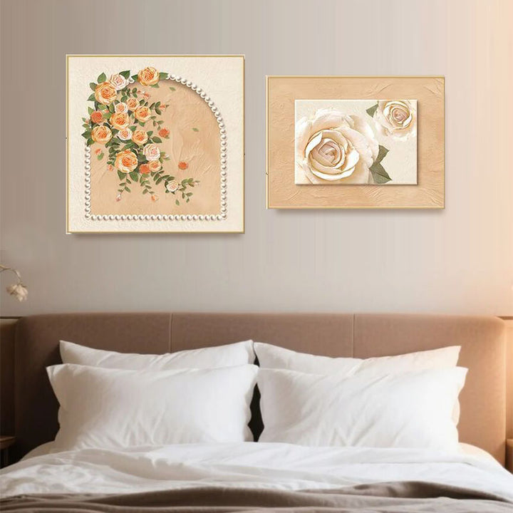 Elegant Floral Relief Wall Decor