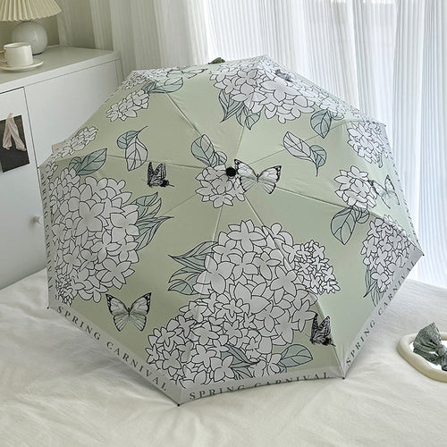 Women's Folding Umbrella with Innovative Floral Design Bowlift