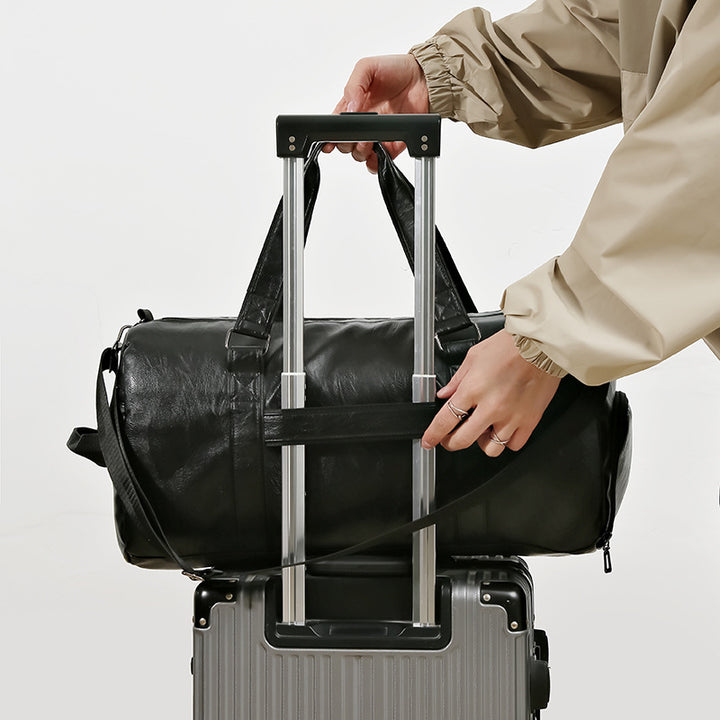 Premium Faux Leather Overnight Duffle Bag Bowlift
