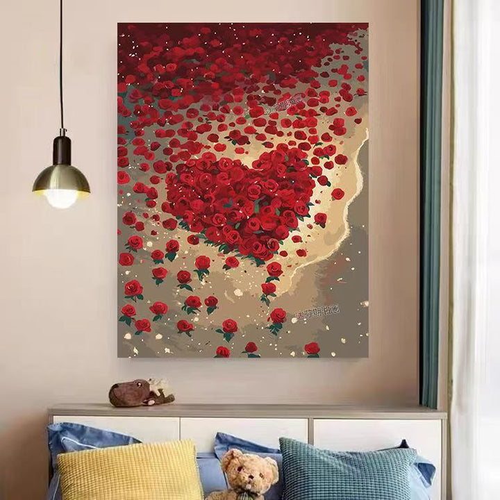 Heart and Floral Swirl Canvas Artwork Bowlift