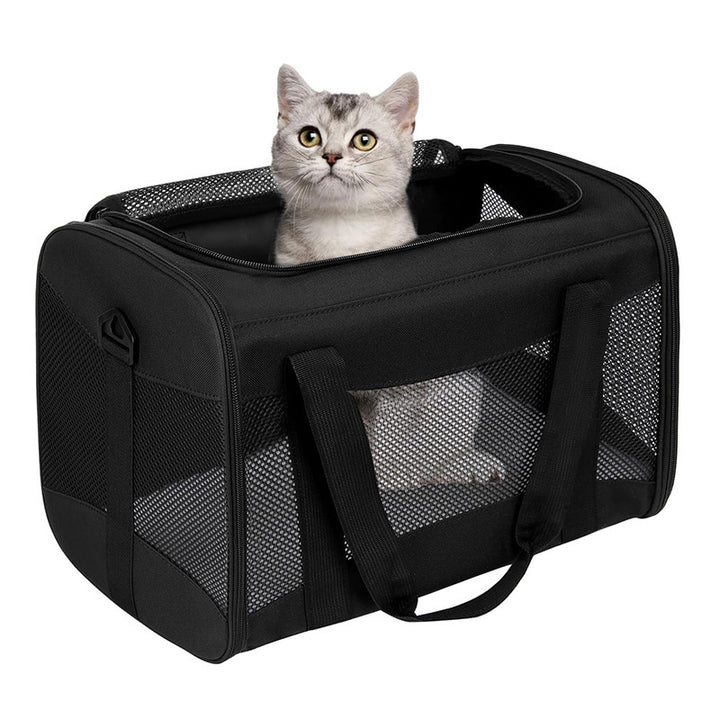 Practical Pet Carrier with Breathable Mesh Inserts Bowlift