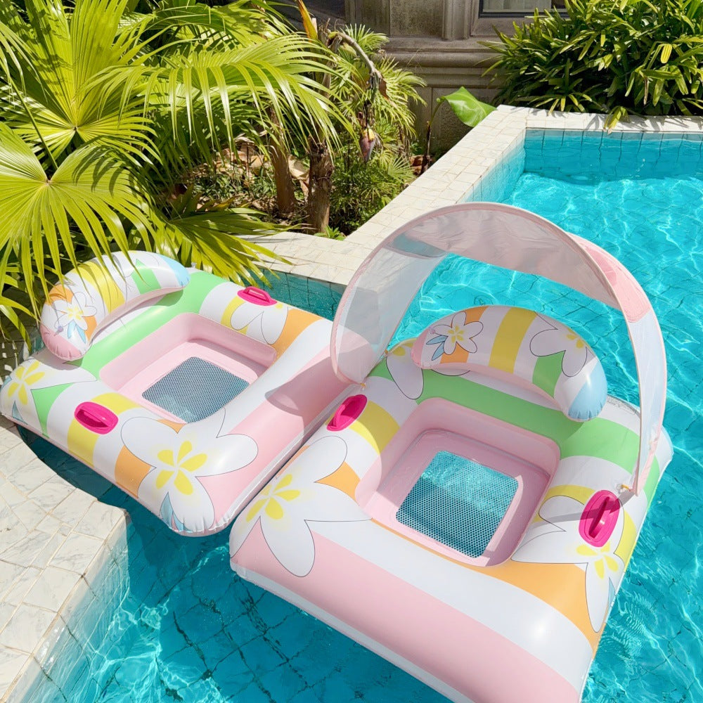 Inflatable Canopy Pool Lounge Chair Bowlift