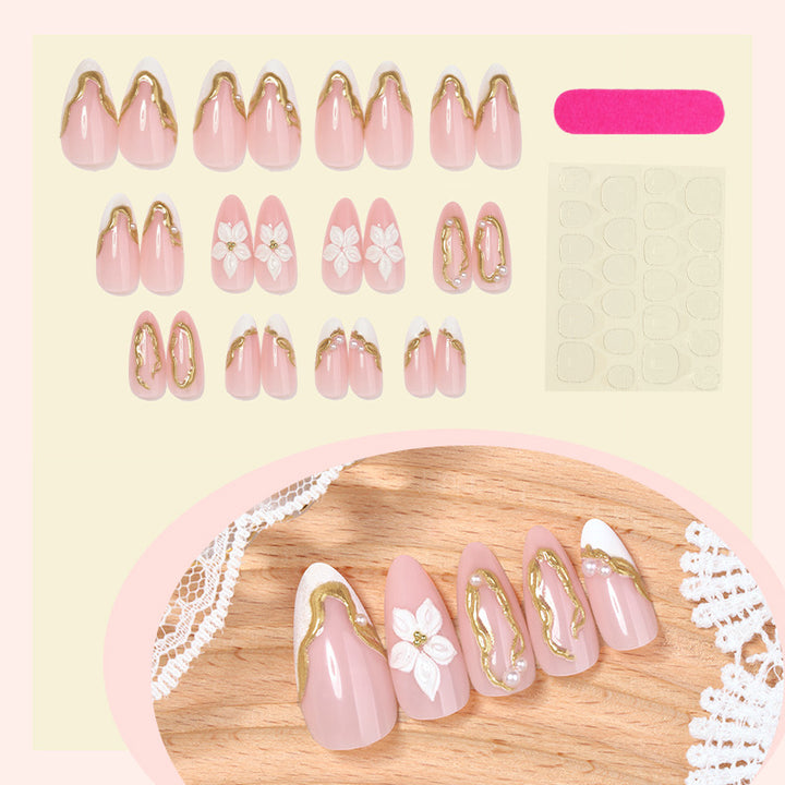 Elegant Floral Design Press-On Nails Bowlift