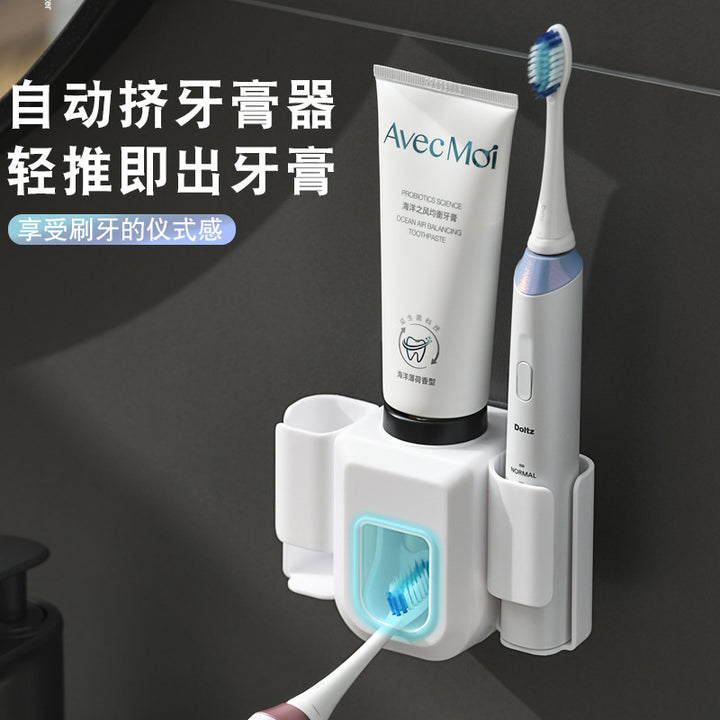Wall-Mounted Toothpaste Dispenser and Toothbrush Organizer Bowlift