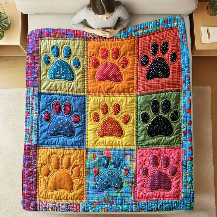 Pet-Themed Quilted Throw Blanket