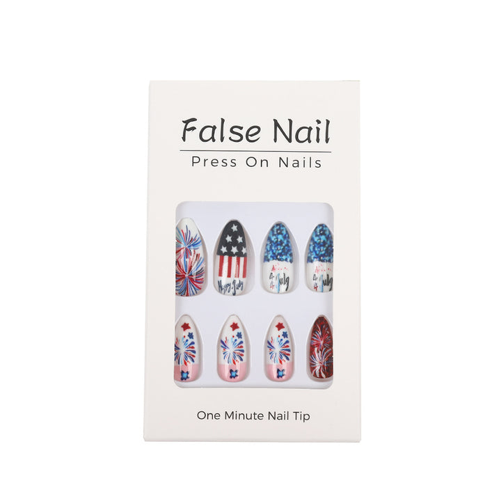 Artificial nails with patriotic designs Bowlift