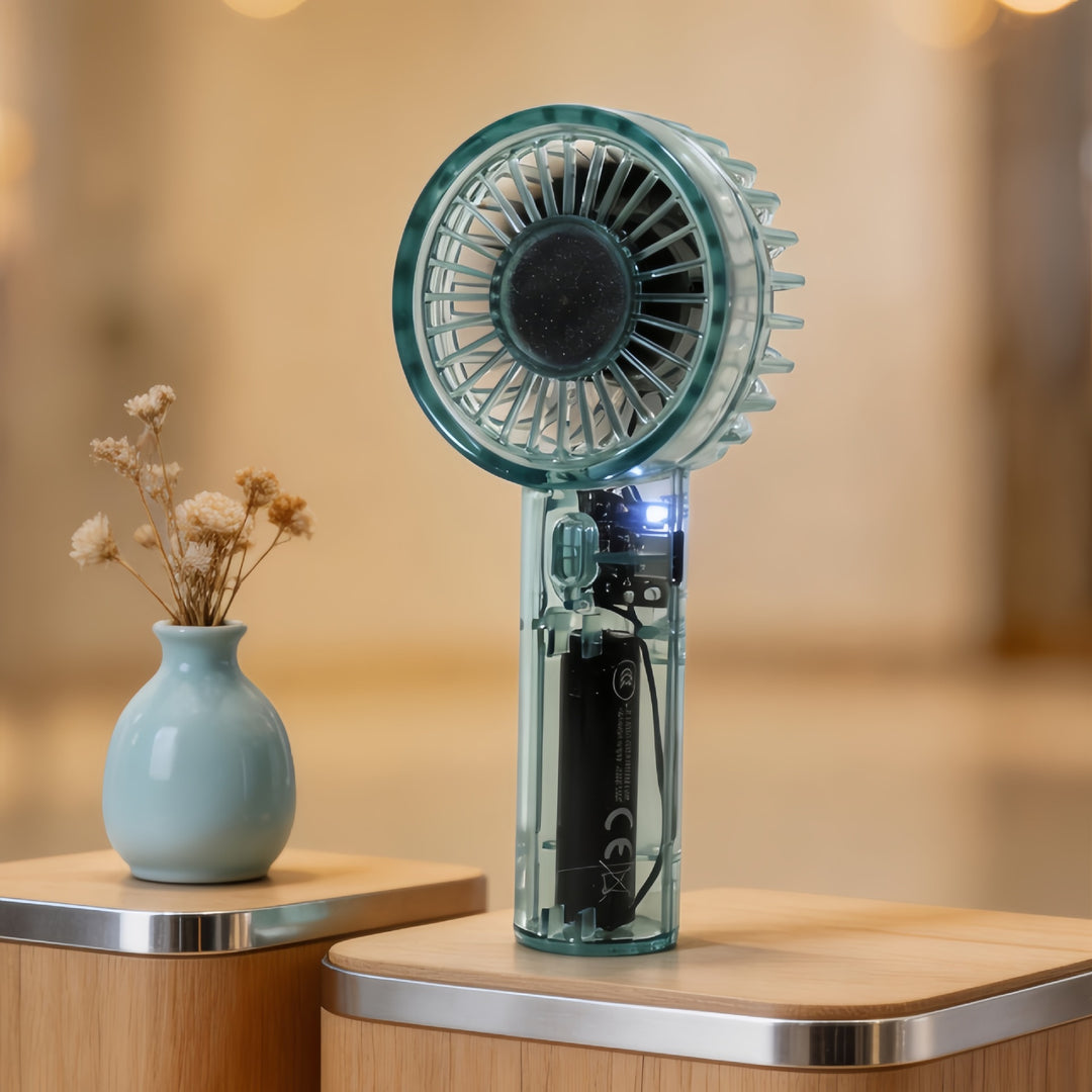 Women's portable mini hand fan with USB charging function and flexible tilt mechanism Bowlift