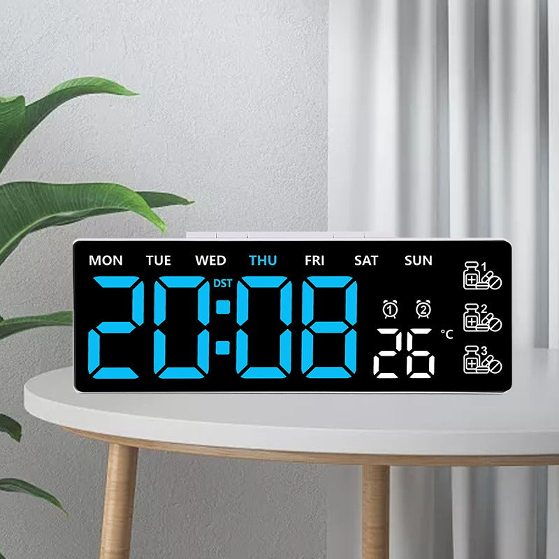 Digital Thermo Alarm Clock with Large LED Display Bowlift