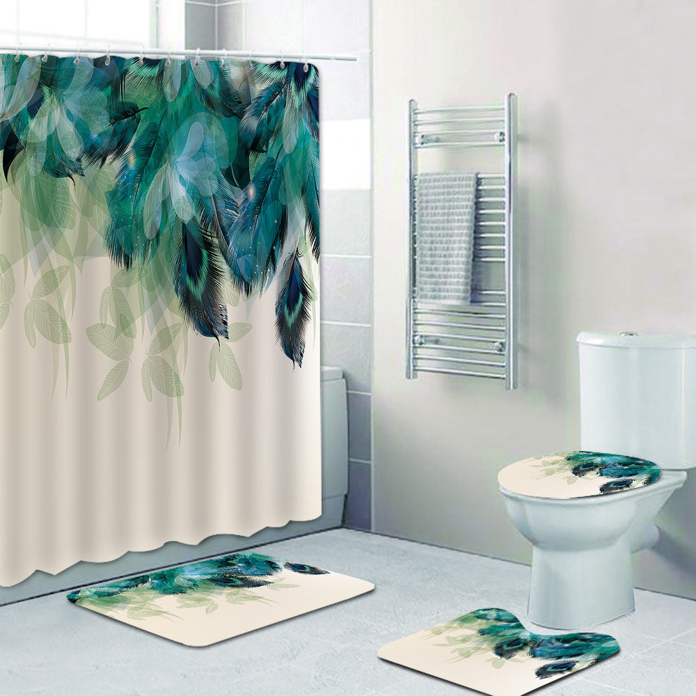 Artistic Peacock Feather Shower Curtain Bowlift