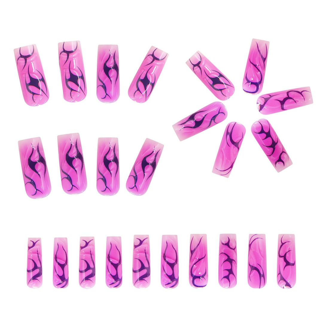 Artistic Long Coffin Nail Extensions Bowlift