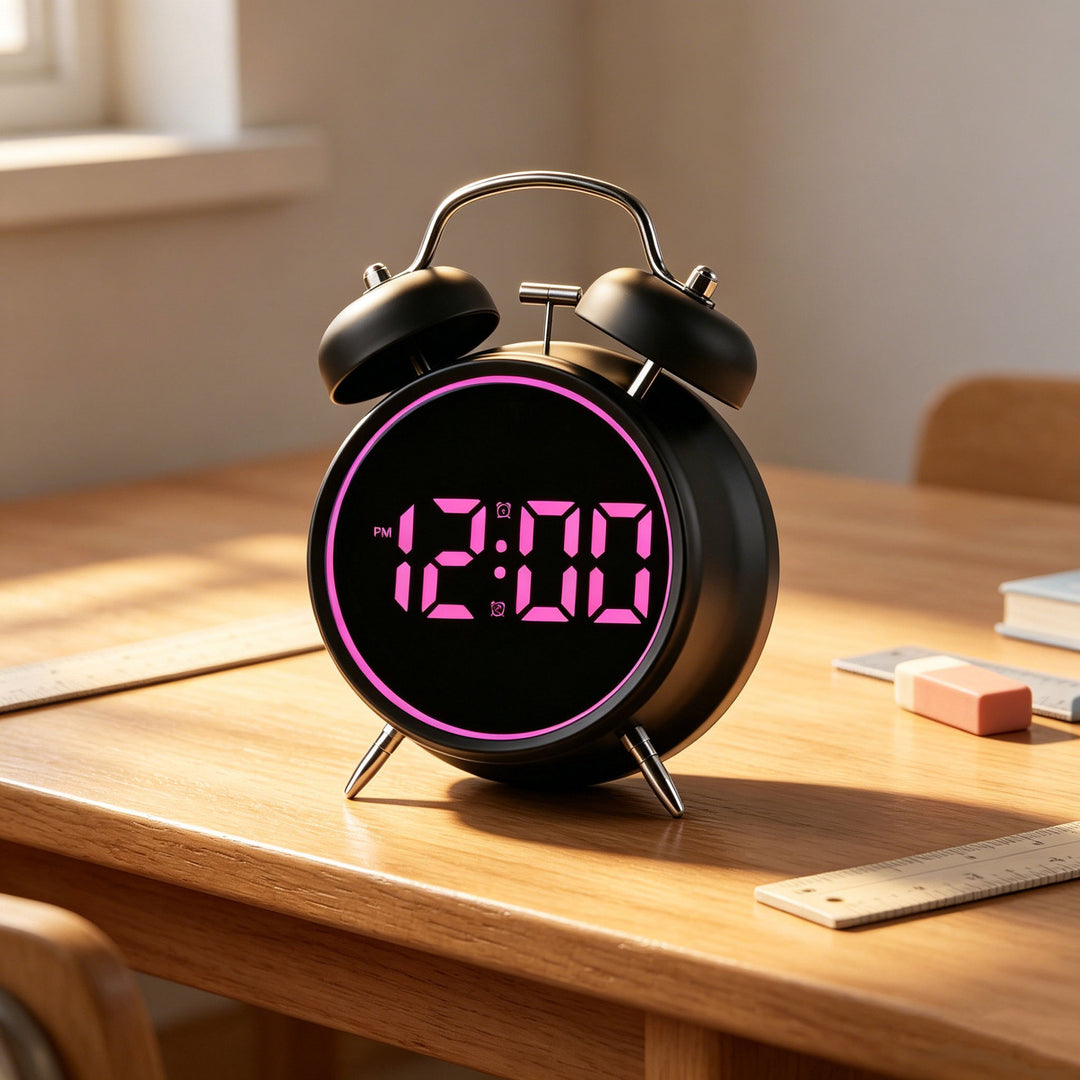 Digital alarm clock with large LED display and dual alarm function Bowlift