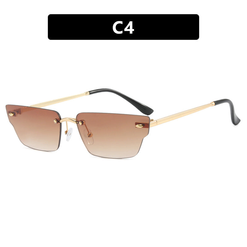 Women's geometric sunglasses with delicate frame and transparent lenses Bowlift