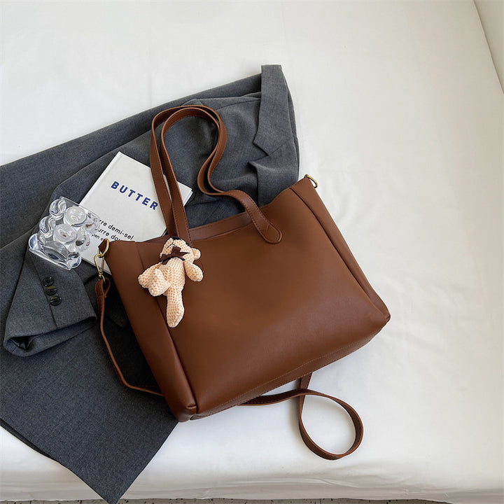 Spacious Soft Leather Tote Bag Bowlift