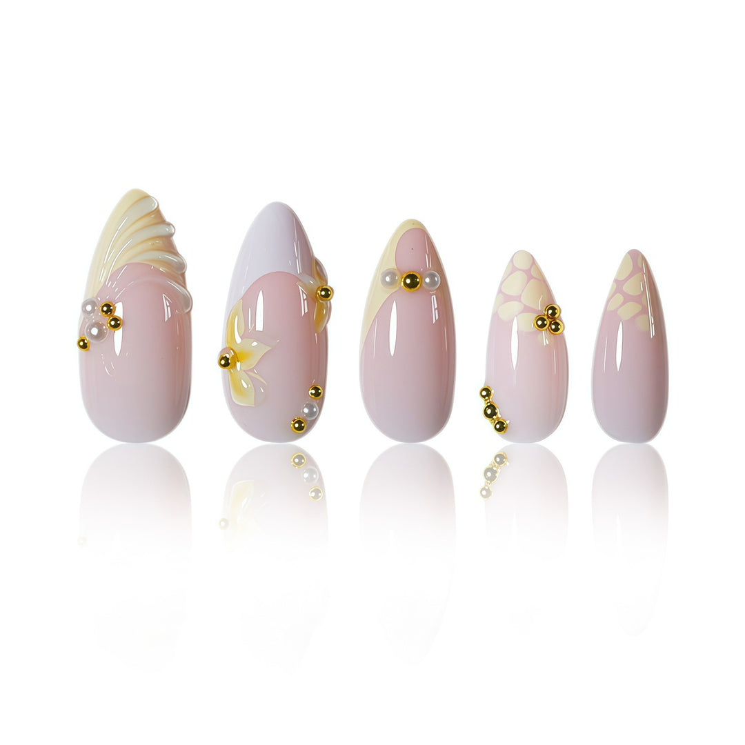 Elegant Floral Nail Art Extensions Bowlift