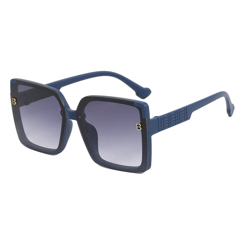 Women's fashionable square sunglasses with textured temple design Bowlift