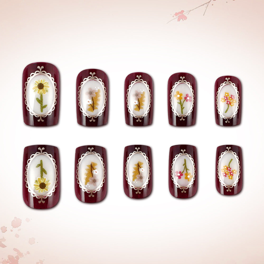 Floral Art Gel Nail Set Bowlift