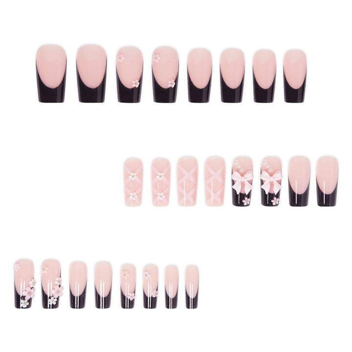 Decorative 3D Floral Press-On Nails Bowlift
