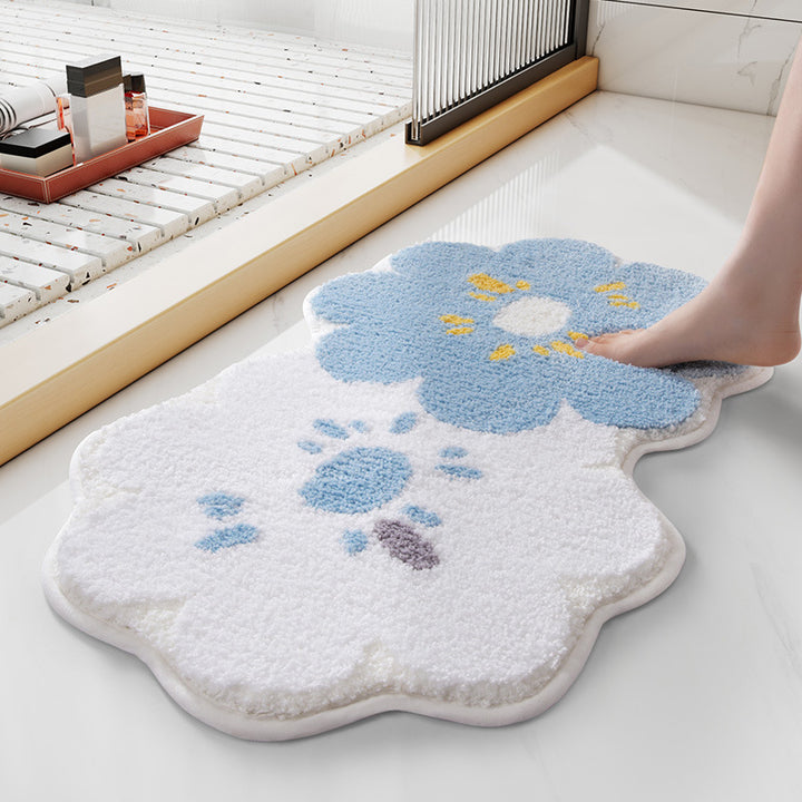 Floral Design Bath Mat Bowlift