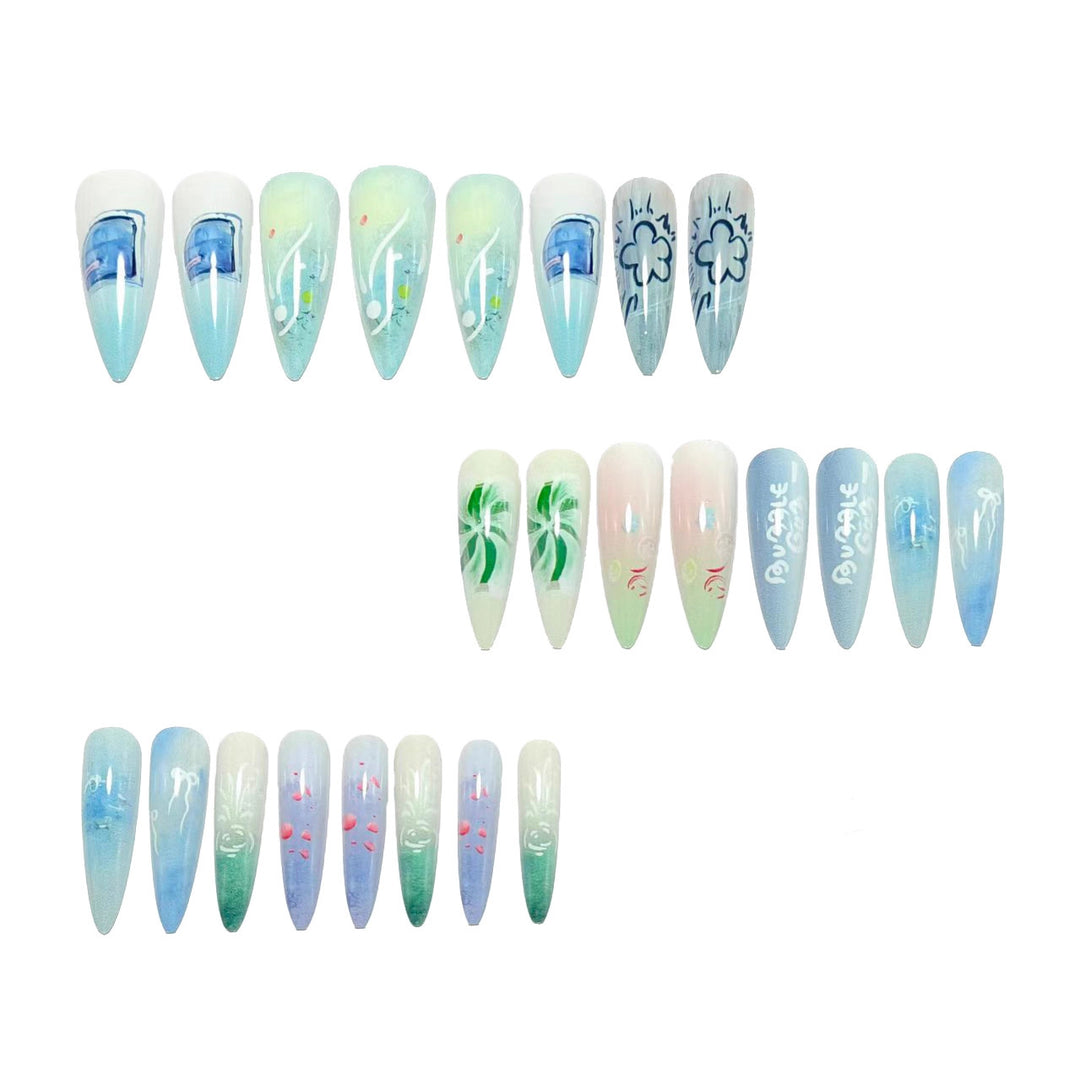 Acrylic Nail Set with Exclusive Drop Design Bowlift