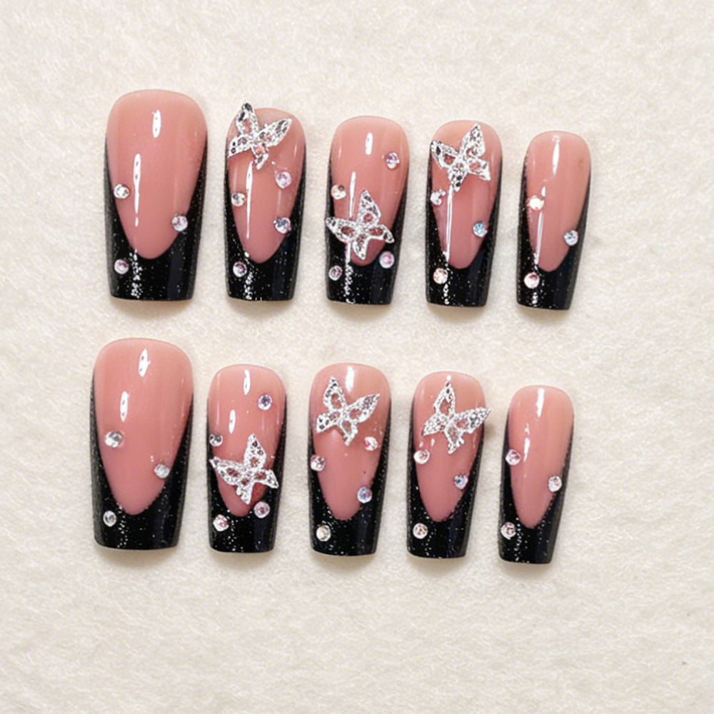 Butterfly Accented Press-On Nail Art Set Bowlift