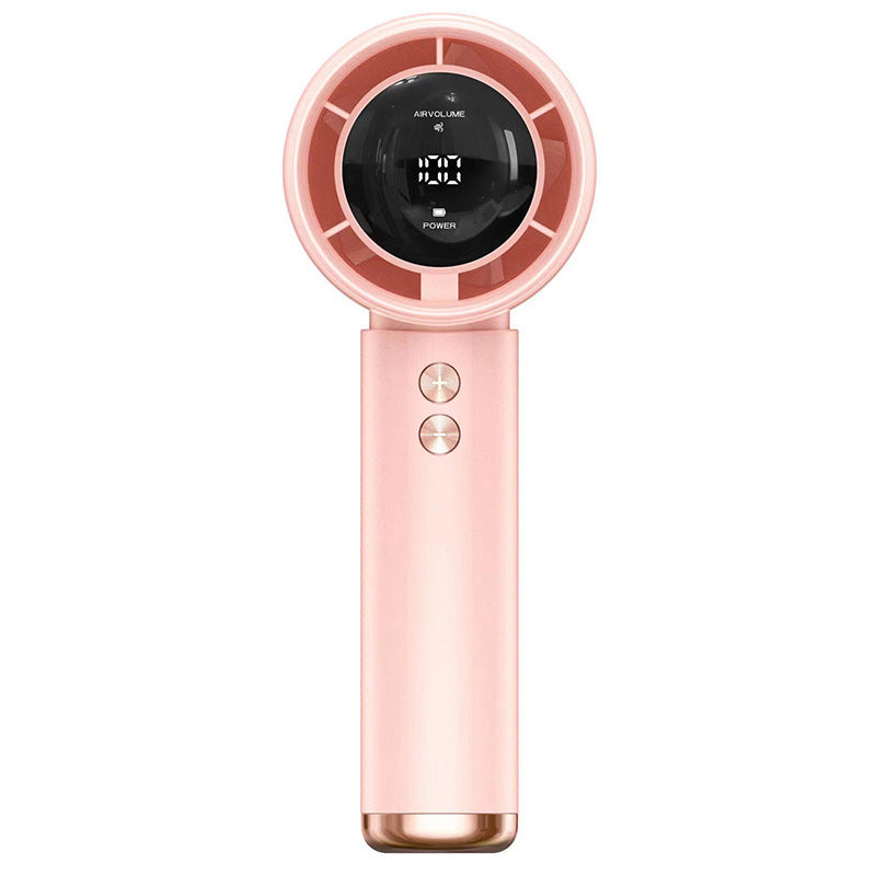 Ladies Portable Hand Fan with Digital LCD Display Bowlift